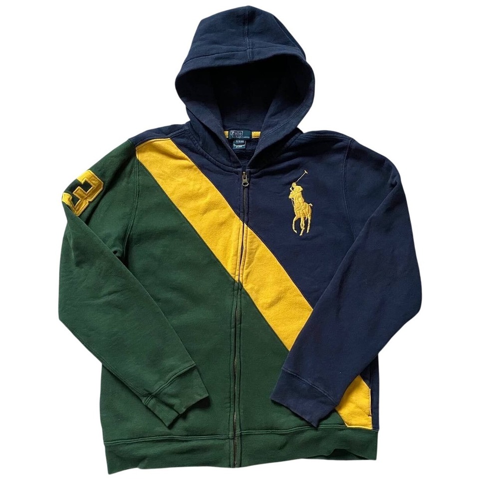 Polo Ralph‎ Lauren Hoodie Kids L 14-16 Big Pony Chief Keef Style Vtg Y2K